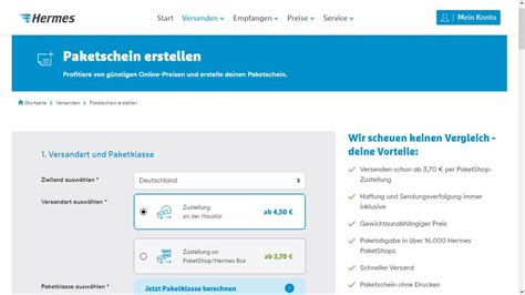 hermes online frankierung